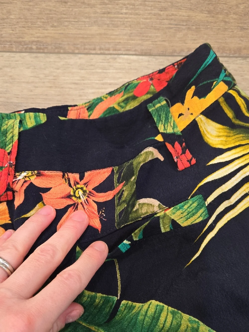 Zara Tropical Print Wide-Leg Resortwear/Polynesian Pants - Picture 9 of 10